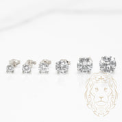 Studs - Or 10K blanc zircone cubique coupe rond brillant 0.50PTS / 5mm - BOG839