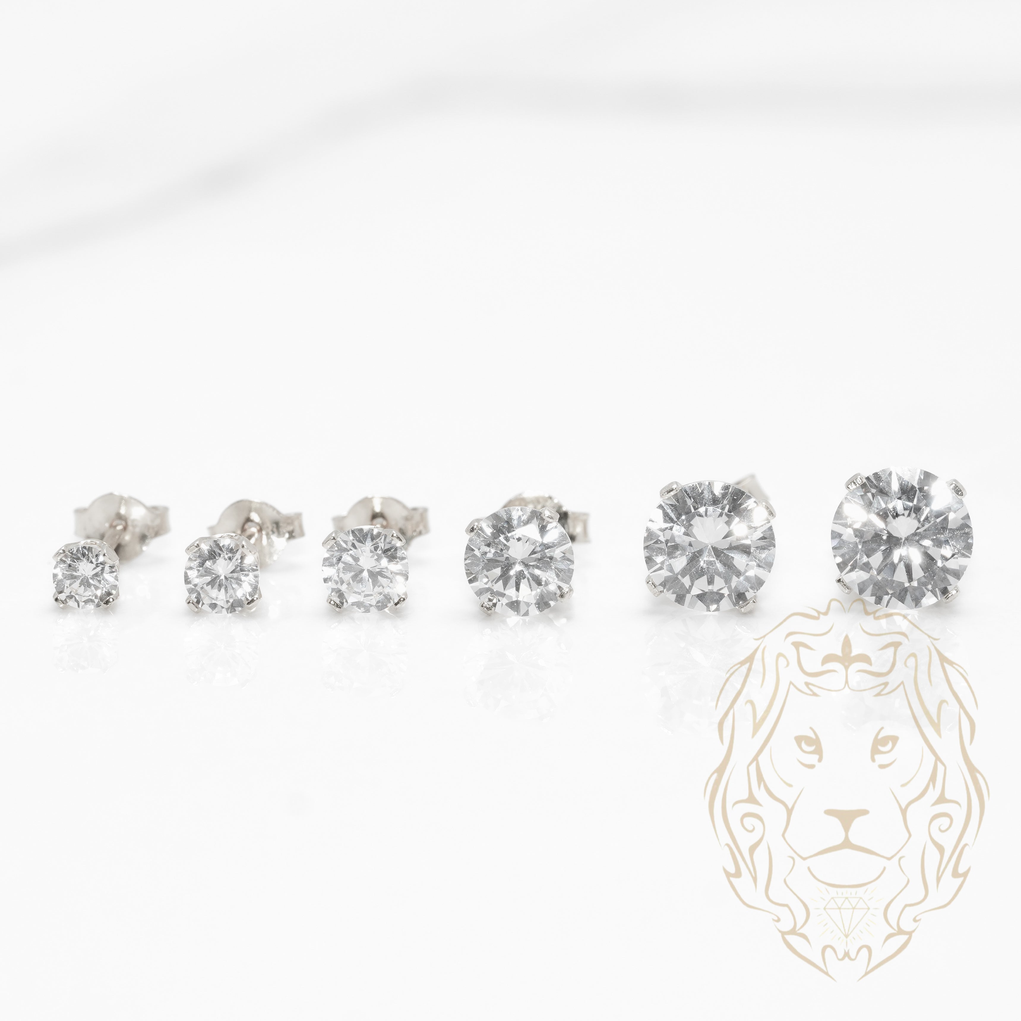 Studs - Or 10K blanc zircone cubique coupe rond brillant 0.50PTS / 5mm - BOG839