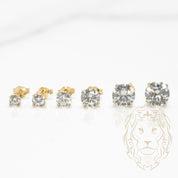 Studs - Or 10K jaune zircone cubique coupe rond brillant 0.10PTS / 3mm - BOG826