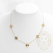 Collier - Or 10K jaune pendentif trèfles guillochés 11mm - CHG669