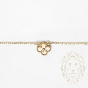 Collier - Or 10K jaune pendentif trèfles guillochés 11mm - CHG669