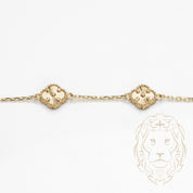 Bracelet - Or 10K jaune trèfles guillochés 10mm - BRG582