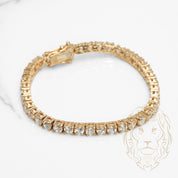 Bracelet - Or 10K jaune tennis pierres cz coupe rond 4mm - BRG580