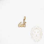Pendentif - Or 10K jaune Allah pavé de cz - PEG652