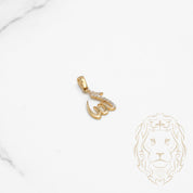 Pendentif - Or 10K jaune Allah pavé de cz - PEG652