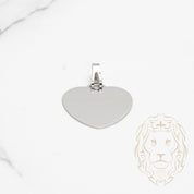 Pendentif - Or 10K blanc coeur gravable - PEG657