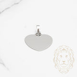 Pendentif - Or 10K blanc coeur gravable - PEG657