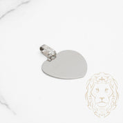 Pendentif - Or 10K blanc coeur gravable - PEG657