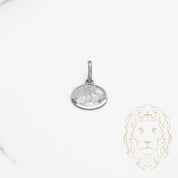 Pendentif - Or 10K blanc pièce de baptême - PEG659