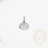 Pendentif - Or 10K blanc pièce de baptême - PEG659