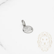 Pendentif - Or 10K blanc pièce de baptême - PEG659