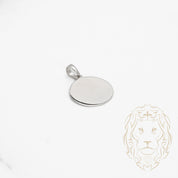 Pendentif - Or 10K blanc médaillon gravable - PEG660