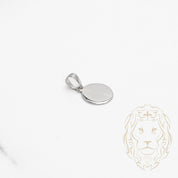 Pendentif - Or 10K blanc médaillon gravable - PEG661