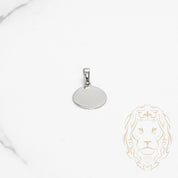 Pendentif - Or 10K blanc médaillon gravable - PEG662