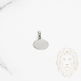 Pendentif - Or 10K blanc médaillon gravable - PEG662