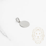 Pendentif - Or 10K blanc médaillon gravable - PEG662