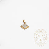 Pendentif - Or 10K deux tons jaune & blanc losange pavé de diamants naturels 0.03CT - PEGD029
