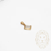 Pendentif - Or 10K deux tons jaune & blanc losange pavé de diamants naturels 0.03CT - PEGD029