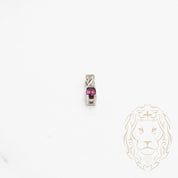 Pendentif - Or 10K blanc améthyste coupe ovale & diamant naturel 0.03CT - PEGD032