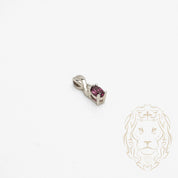 Pendentif - Or 10K blanc améthyste coupe ovale & diamant naturel 0.03CT - PEGD032