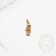 Pendentif - Or 10K jaune aigue-marine, améthyste, péridot, citrine & topaze rose coupe ovale avec diamants naturels 0.05CT - PEGD033