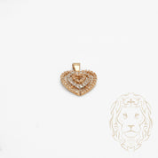 Pendentif - Or 10K deux tons jaune & blanc coeur pavé de diamants naturels 0.15CT - PEGD035