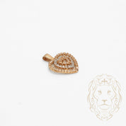 Pendentif - Or 10K deux tons jaune & blanc coeur pavé de diamants naturels 0.15CT - PEGD035