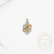 Pendentif - Or 10K deux tons jaune & blanc cercles pavé de diamants naturels 0.15CT - PEGD036