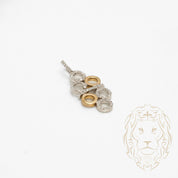 Pendentif - Or 10K deux tons jaune & blanc cercles pavé de diamants naturels 0.15CT - PEGD036