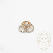 Pendentif - Or 10K deux tons jaune & blanc cercles pavé de diamants naturels 0.15CT - PEGD037