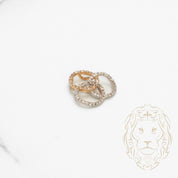 Pendentif - Or 10K deux tons jaune & blanc cercles pavé de diamants naturels 0.15CT - PEGD037