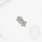 Pendentif - Or 10K blanc losanges pavé de diamants naturels 0.15CT - PEGD041