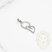 Pendentif - Or 10K blanc aile d'ange pavé de diamants naturels 0.03CT - PEGD042