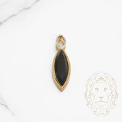 Pendentif - Or 10K jaune losange en pierre onyx pavé de diamants naturels 0.05CT - PEGD043