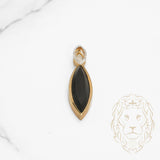 Pendentif - Or 10K jaune losange en pierre onyx pavé de diamants naturels 0.05CT - PEGD043