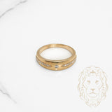 Bague jonc - Or 10K jaune pavé de diamants naturels 0.15CT - RIGD520