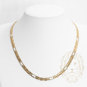 Chaîne - Or 18K deux tons jaune & blanc figaro capri solide 6.2mm - CHG680