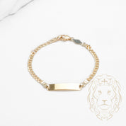 Bracelet - Or 10K jaune barre gravable 4mm & curb - BRG589