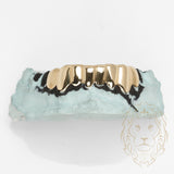 Grillz Bas – Dents Collées – Or/Argent – Poli Miroir