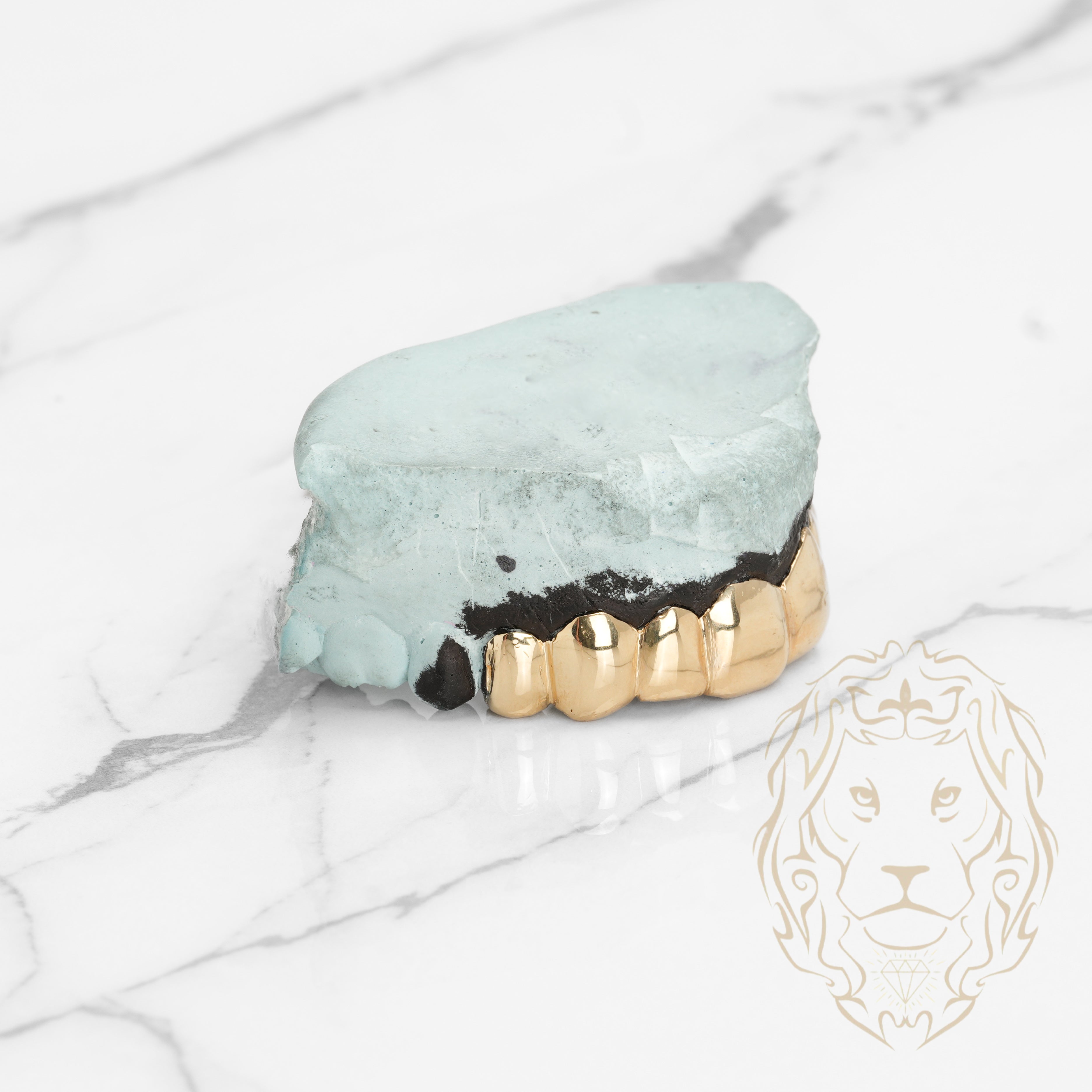 Grillz Haut – Dents Collées – Or/Argent – Poli Miroir