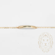 Bracelet - Or 10K jaune barre gravable 4mm & curb - BRG589