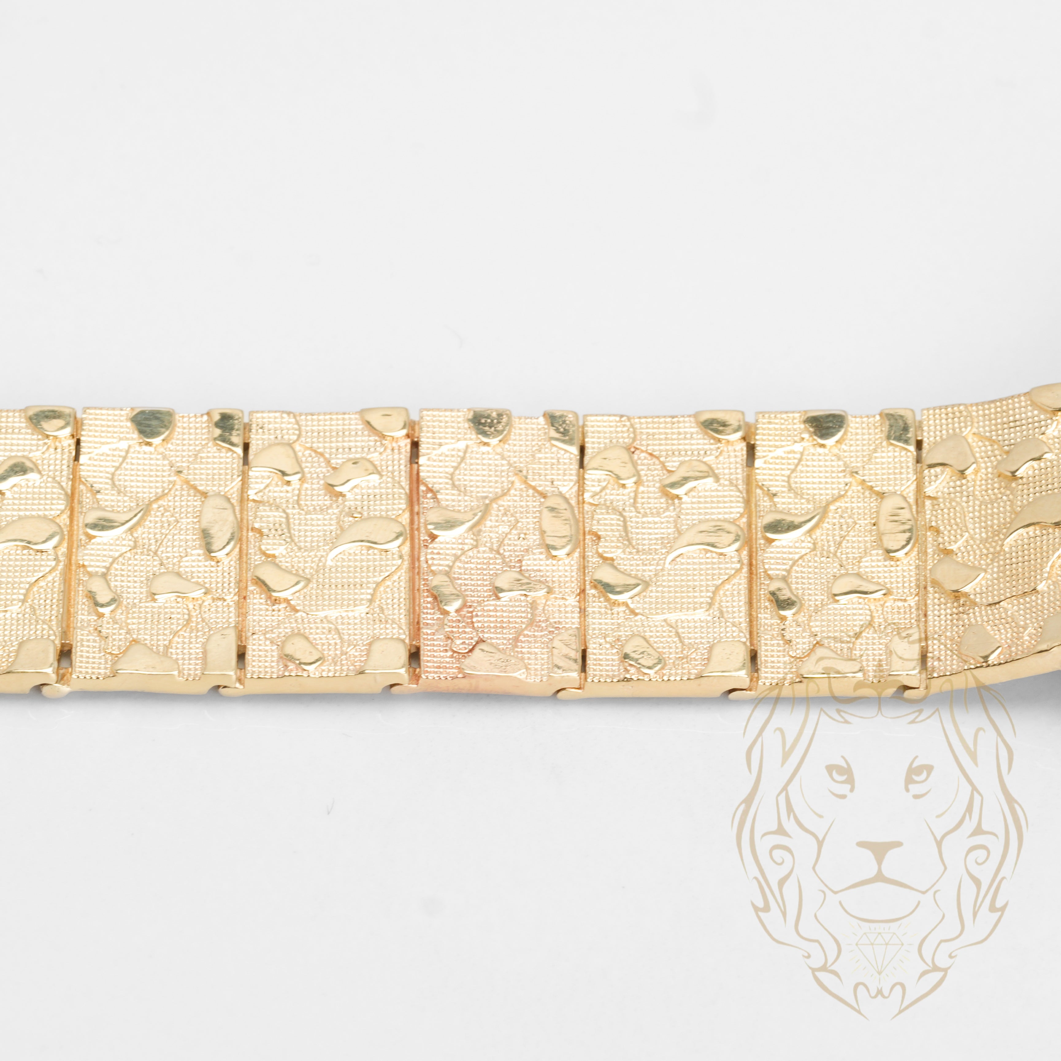 Montre - Or 10K jaune nugget cadran bleu 30mm - BRG595