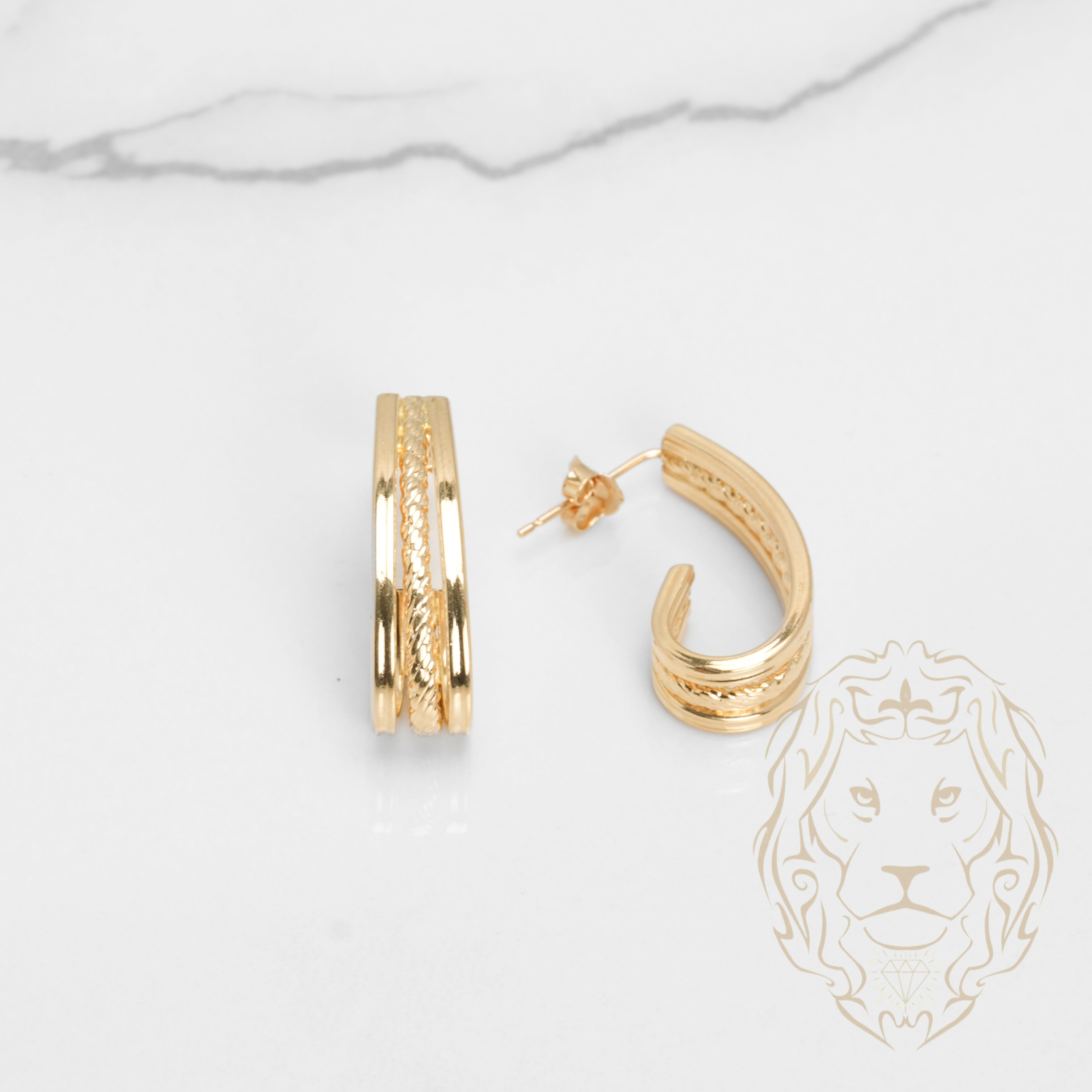 Studs - Or 14K jaune crochet style twist - BOG863