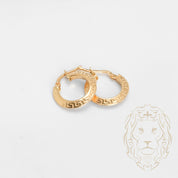 Hoops - Or 18K jaune motif clé grecque microbillé - BOG864