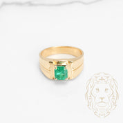 Bague - Or 18K jaune émeraude 1.00CT coupe radiant - RIG773