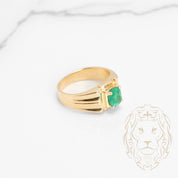 Bague - Or 18K jaune émeraude 1.00CT coupe radiant - RIG773