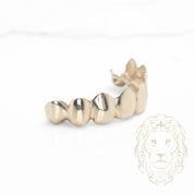 Grillz - 8 Dents Collées – Haut – Or/Argent – Poli Miroir