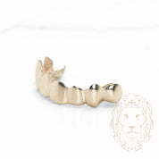 Grillz - 8 Dents Collées – Haut – Or/Argent – Poli Miroir