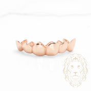 Grillz – 6 Dents Collées – Haut – Or/Argent – Poli Miroir
