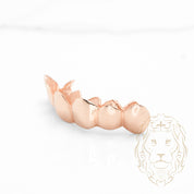 Grillz – 6 Dents Collées – Haut – Or/Argent – Poli Miroir